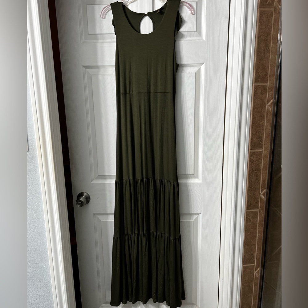 Olive green maxi dress